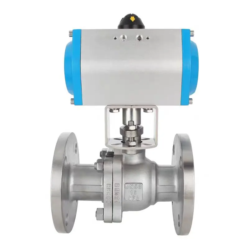 Katup bola flensa stainless steel pneumatik